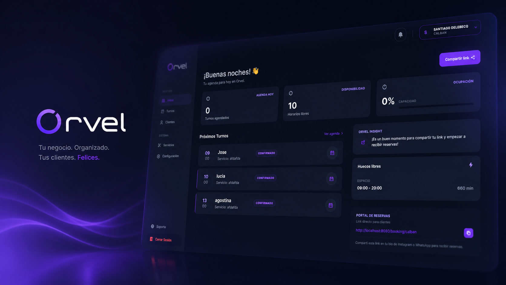 Orvel Dashboard Preview