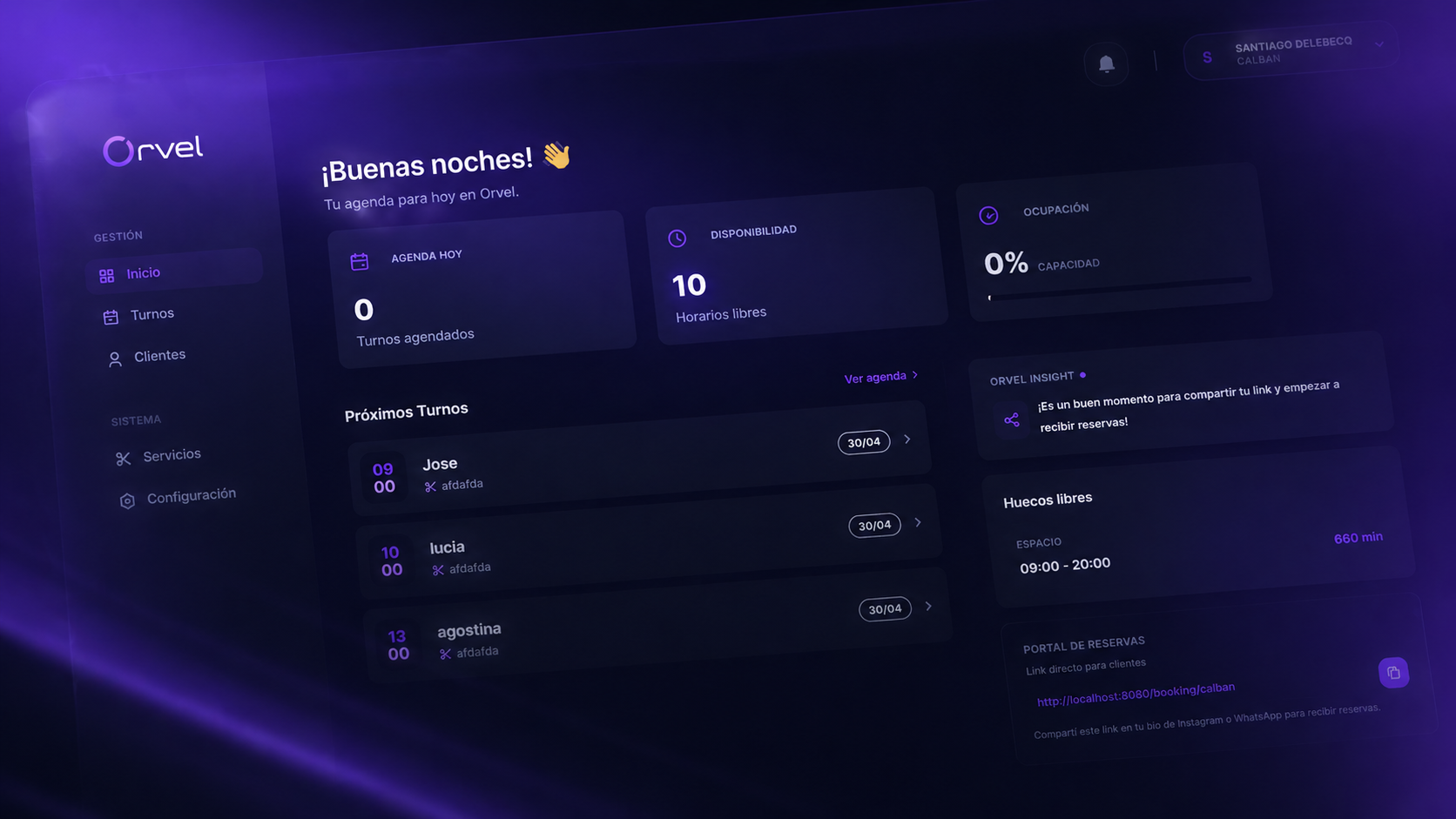 Orvel Dashboard